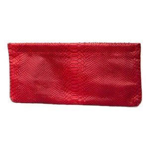 Statement Clutch in Snake Embossed Leather  (NWOT)